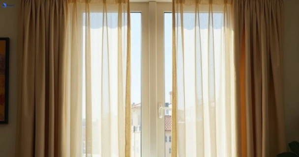 Dusty and dull curtains in eatons-hill before steam cleaning